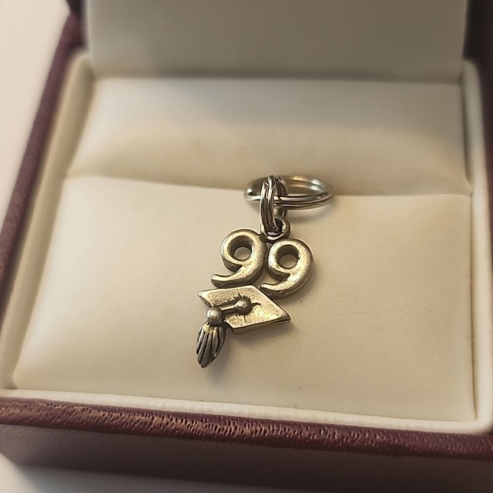 Sunwest Sterling Silver Graduation Charm Class of 99 Womens Mens Charm Pendant